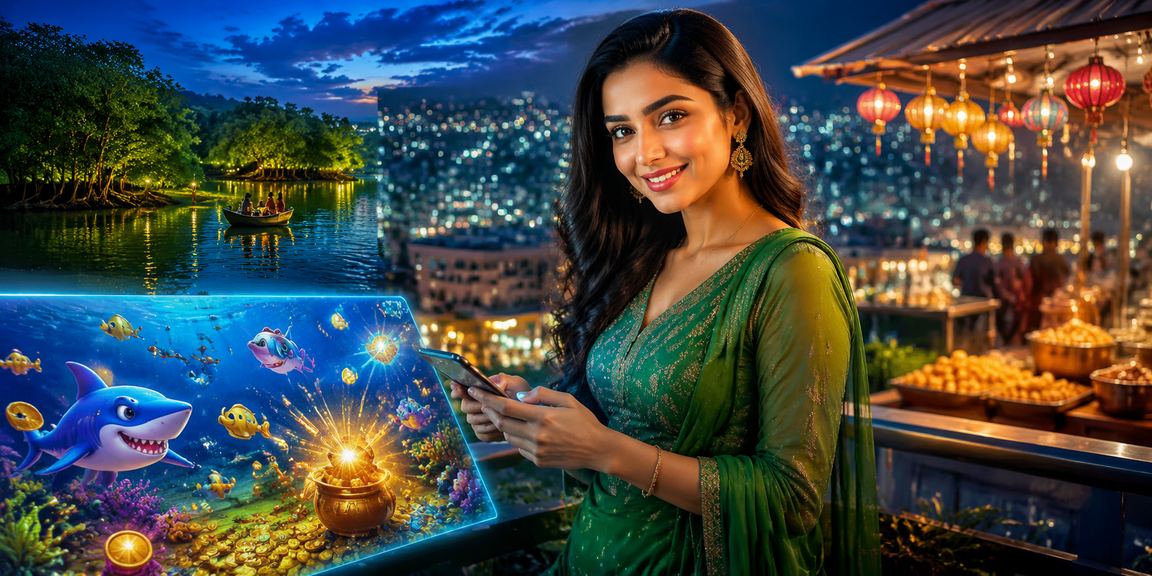 সিলেটের নাইট মার্কেটে ফিশিং গেম উপভোগ করছেন খেলোয়াড়রা